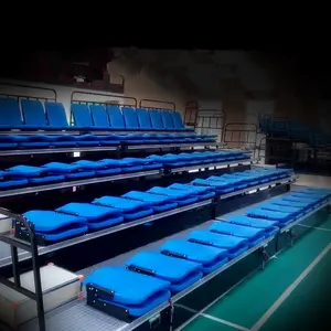 Indoor Telescopic bleachers Stainless Steel grandstand with front-mounted flap Seats Removable Stadium Stands for outdoor