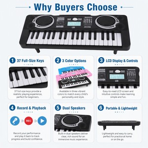 Offre Spéciale 37 touches clavier de <span class=keywords><strong>piano</strong></span> électronique apprentissage de la <span class=keywords><strong>musique</strong></span> Simulation éducative enfants bébé jouets Instrument de <span class=keywords><strong>musique</strong></span> pour les enfants - Product Image 3
