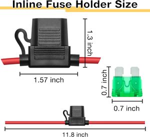 2 шт. встраиваемых держателей предохранителей 12AWG для автомобиля, водонепроницаемые, с предохранителями стандартного типа ATC/ATO 30А, 12В 24В 32В - Product Image 2