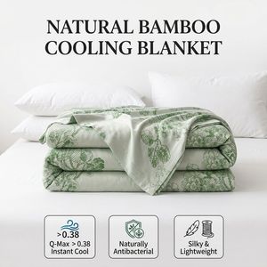 Manta Refrescante de Bambú Natural, Tacto de Seda, Edredón de Verano para Sudores Nocturnos, Envío Directo, Mantas de Bambú Ecológicas y Transpirables - Product Image 1