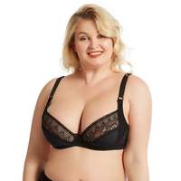 OEM 80E-105E 얇은 컵 큰 사이즈 언더와이어 레이스 백 클로저 브라 여성용 편안하고 섹시한 푸쉬업 브라 미끄럼 방지 및 조절 가능한 스트랩