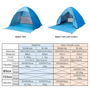 <span class=keywords><strong>Tente</strong></span> de plage du fabricant Parasol extérieur monocouche portable Installation automatique rapide en <span class=keywords><strong>2</strong></span> secondes pour l'été - Product Image 2