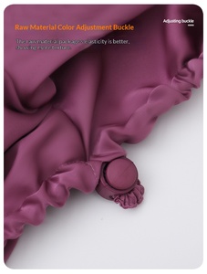 หมวกคลุมผมแบบสองชั้น ปรับได้ ผลิตจากผ้าซาติน โพลีเอสเตอร์ และสแปนเด็กซ์ สีพื้น สำหรับผู้หญิง ใช้สำหรับใส่ตอนกลางคืน บำรุงผม แต่งหน้า หรือคลุมผมแบบเต่า - Product Image 3