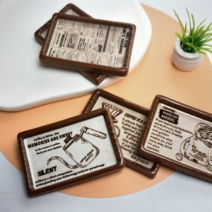 ของตกแต่งบ้านตุ๊กตาจิ๋ว 3 มิติ ลายถ้วยกาแฟและจาน 100 ชิ้น/ล็อต สำหรับงาน DIY ตกแต่งวันหยุด - Product Image 4