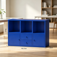 Armoire de rangement en métal - Étagère de rangement pour livres détachable et assemblable - Armoire domestique en acier à grille ouverte