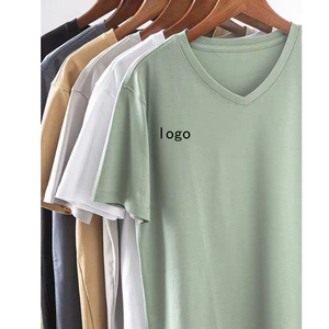 <span class=keywords><strong>Mercerisé</strong></span> 100% <span class=keywords><strong>coton</strong></span> biologique hommes Style Vintage T-Shirt à manches courtes 2025 nouvelle Collection d'été cou ample tricoté surdimensionné - Product Image 2