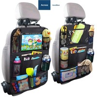 Organisateur de siège de voiture en tissu Oxford, sac de rangement pour dossier de voiture avec support suspendu pour téléphone et tablette, à fixer sur le véhicule