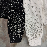 Sweat à capuche zippé pour homme, personnalisé avec strass et cristaux de luxe, en molleton French Terry, coupe oversize, épais et courte
