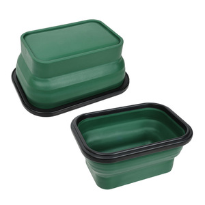 Yingte Folding Shoe Washing Bowl Green <b>Rectangle</b> Portable Collapsible Basin For Travel <b>Storage</b> - Product Image 5