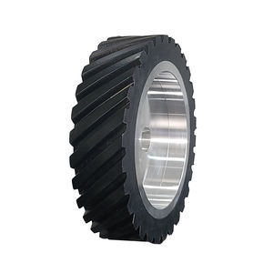 Tafu 8x2" Ruota Motrice per Levigatrice a Nastro a Bordo Piatto, Rullo di Trascinamento con Scanalatura per Chiavetta, Diamantato + Base in Metallo e Resina Elettroplaccata, per Uso a Umido - Product Image 2