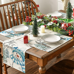 4pcs Christmas Plaid Dining Table & Kitchen Décor Holiday <b>Placemats</b> Heat Resistant Mats Christmas Tree Collection <b>Placemat</b> - Product Image 3