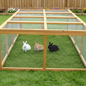 Rumah Kelinci Ramah Lingkungan SDR008 dari Kayu dengan Pola Cetak untuk Penggunaan di Peternakan Luar Ruangan & Kandang Kelinci - Product Image 1