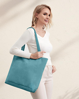Sacs fourre-tout en velours côtelé pour femmes, sac fourre-tout de grande capacité, sac à provisions réutilisable, sac à bandoulière avec poches intérieures