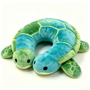 Green-blue turtle travel neck <b>pillow</b> Animal-shaped U-shaped neck <b>pillow</b> <b>Double</b>-headed turtle neck <b>pillow</b> - Product Image 5
