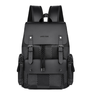 Sac à dos pour ordinateur portable pour les voyages d'affaires et les trajets quotidiens, sac d'école pour hommes, sac à dos classique et élégant de style vintage en <span class=keywords><strong>cuir</strong></span> PU avec rabat - Product Image 1