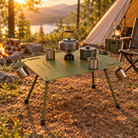 Table de camping pliable moderne en alliage d'aluminium, table tactique portable, modulaire et connectable, mobilier d'extérieur pour le camping