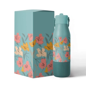Custom Logo 700ml Gym Water Bottle with Matte Stainless Steel Vacuum <b>Flask</b> Insulated Travel Bottle Silicone Case for Camping - Product Image 3