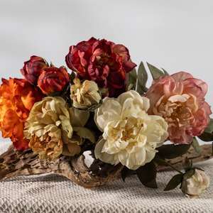 Fleurs artificielles personnalisées de style chinois réaliste, pivoine-phénix, imperméables, cadeau d'affaires pour Noël, Nouvel An chinois - Product Image 3