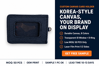 Tempat Kartu Kanvas Gaya Korea Kustom, Tempat Kartu Kredit Foto ID Pribadi untuk Teman
