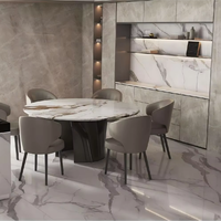 Dalles de porcelaine grand format 3200x1600mm, texture Book Match, aspect marbre, en pierre frittée, pour chambre et aménagement paysager