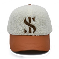 Gorra de béisbol de invierno cálida de lana de 6 paneles a la moda personalizada, gorra de béisbol con visera de piel sintética al por mayor