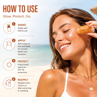 Crème solaire en stick résistante à la transpiration et à l'eau, marque privée, protection solaire On-The-Glow Sheer