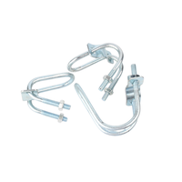 Collier de serrage croisé en acier au carbone galvanisé sur mesure, double boulon en U avec plaque et écrou pour élevages et serres