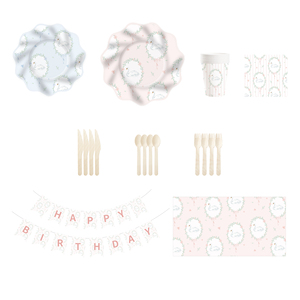 Kit de Fiesta Temática de Animales DAMAI, Platos de Papel Desechables Rosa y Azul, Vasos de Papel con Diseño de Cisne, Juego de Vajilla de Papel para Fiesta - Product Image 2