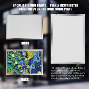 Marco de Aluminio con Iluminación LED para Publicidad, Caja de Luz Rectangular para Montaje en Pared, Pantalla Regulable para Pósteres de Películas, para Teatro, Oficina, Cine - Product Image 5