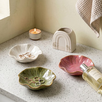 Plateau à bijoux en céramique en forme de feuille de lotus et ornement décoratif pour clés, plat à sauce pour barbecue, sashimi et sushi - Décoration polyvalente pour la maison