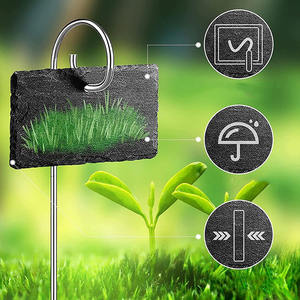Étiquettes de plantes en ardoise signe de <span class=keywords><strong>jardin</strong></span> résistant aux intempéries 0.4-0.6cm d'épaisseur formes de cercle/coeur/rectangle pour légumes et fleurs - Product Image 4