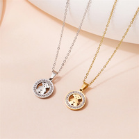 Pendentif géométrique en acier inoxydable de vente chaude avec la conception de luxe de lumière de diamant collier de chaîne de serrure en acier au titane d'ours