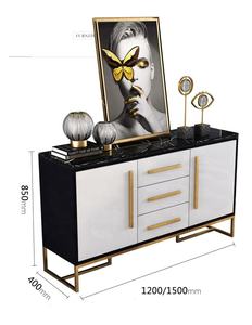 <span class=keywords><strong>Buffet</strong></span> de luxe en or, <span class=keywords><strong>buffet</strong></span> moderne, <span class=keywords><strong>meuble</strong></span> de rangement noir et <span class=keywords><strong>blanc</strong></span>, <span class=keywords><strong>buffet</strong></span> - Product Image 3