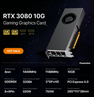 Kipas Turbo Blower Baru 8+8Pin 384Bit 24GB Memori GDDR6X Komputer Deep Learning Server AI Workstation Kartu Grafis RTX 3080
