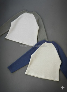 เสื้อสเวตเชิ้ตแขนยาวลายกราฟิกแบบพิมพ์ลาย DTG ตัดต่อผ้าแบบแพทช์เวิร์ค ผ้าวาฟเฟิล แขนเสื้อแบบแร็กแลน เสื้อยืดสตรีทแวร์แบบกันหนาว - Product Image 2