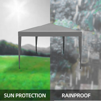 Carpa Plegable Impermeable de Cuatro Esquinas 3x3, Gazebo para Campamentos, Exposiciones, Playa, Protección Solar y Grandes Eventos