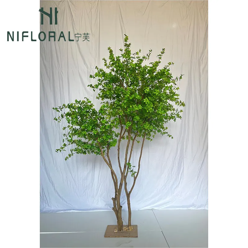 Nifloral Customized 250cm Interior House Garden Artificial Green Tree with Natural Trunks