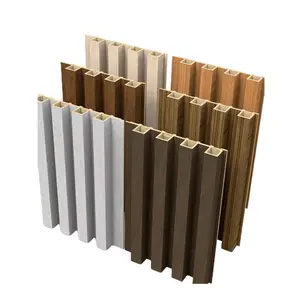 Wholesale Interior Home Decoration Design PVC wpc High Quality Eco Friendly Fluted WPC Wall Panel board popular hollow indoor