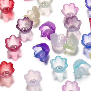 Acrylic Flower Beads 9x10mm Gradient Color For Jewelry Making DIY Craft <b>Material</b> Loose Beads Spring 2024 Yiwu Origin - Product Image 4