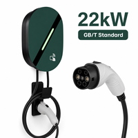Nouvelle station de recharge murale pour véhicules électriques, 22 kW, GB/T, 32 A, triphasée, IP65, Plug-and-Play, avec contrôle intelligent de l'horaire.