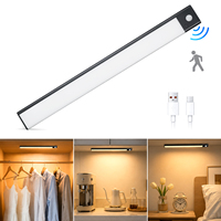 Luz LED para Gabinete con Sensor de Movimiento Recargable por USB, Lámpara Nocturna Inalámbrica Magnética para Cocina, Dormitorio, Armario, Escalera, Aluminio, Logotipo Personalizado
