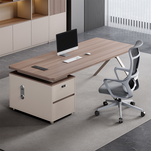Escritorio de Oficina Ejecutivo Moderno en Forma de L, Convertible, de Madera, con Panel Extensible para Gerentes y Ejecutivos - Product Image 2