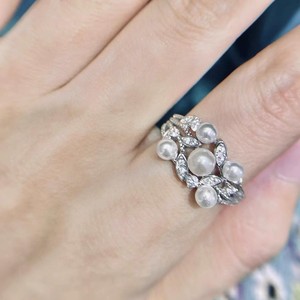 Ensemble de bijoux en argent DIY 10637, bague en argent S925 avec perles rondes de 10 à 13 mm, édition légère, accessoires en perles, style tendance incrusté - Product Image 3