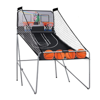 Jeu d'arcade de basket-ball pliable à double tir avec 8 modes de jeu et notation électronique pour intérieur et extérieur