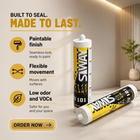 Scellant acrylique imperméable SV101 blanc multi-usages, peignable, à base d'eau, en latex acrylique, pour le remplissage des fissures