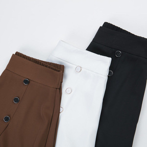 Pantaloni da donna Vintage a vita alta pantaloni estivi con bottoni larghi alla caviglia pantaloni larghi da ufficio da donna pantaloni larghi Casual taglie forti - Product Image 3