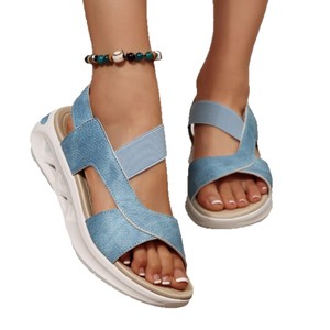 Sandales de plage colorées pour femmes, sandales décontractées à bout ouvert pour hommes avec sangle élastique et semelle compensée, semelle souple pour le sport - Product Image 5