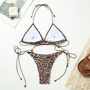 Комплект женского купальника с бусинами и завязками, 10 S-L - Product Image 3