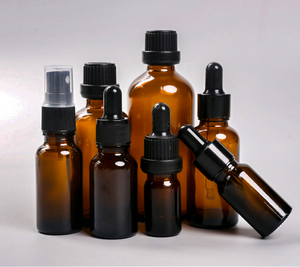 Vente en gros de flacons en verre ambré pour huiles essentielles, 5 ml, 10 ml, 20 ml, avec compte-gouttes, pour cosmétiques, reconditionnement - Product Image 3