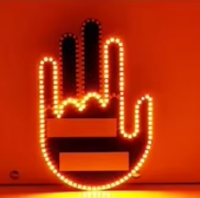 Feux avant LED amusants et originaux TCYATO en forme de doigt d'honneur pour voitures avec télécommande, ampoules LED 12V pour voitures, feux indicateurs